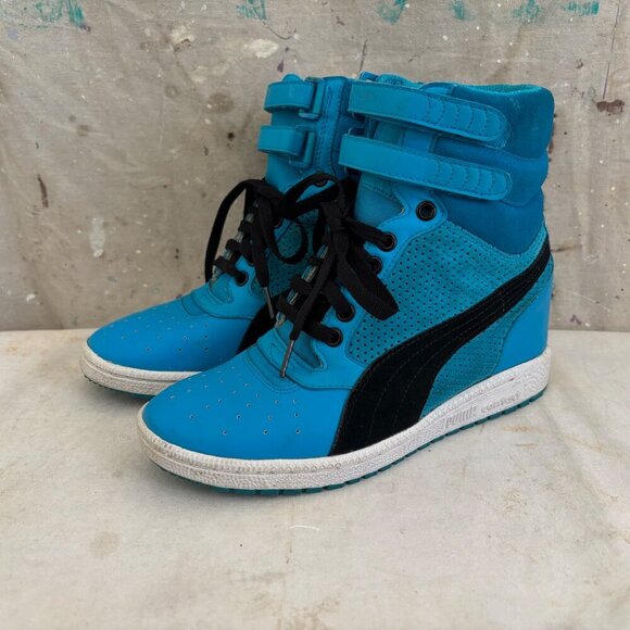 Puma Sky Wedge Heeled High Top Contact Sneakers - Picture 1 of 11